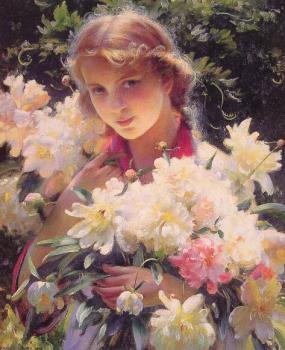 Charles Courtney Curran : Peonies